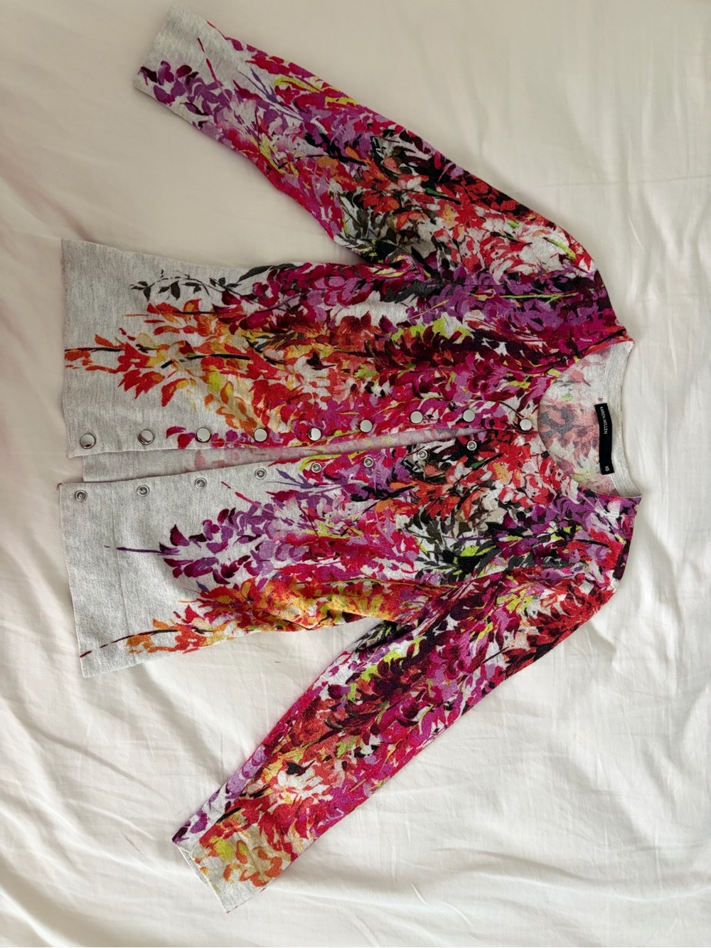 Karen Millen Pink Floral Knit Cardigan - Picture 2 of 6